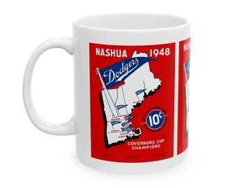 1948 Vintage Nashua Dodgers Baseball Scorebook Cover - Ceramic Mug, 11oz