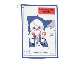 Vintage 1961 Baseball Minnesota Twins Golf Towels - Sports Fan Gift, Retro Golf Accessories, Team Memorabilia, Golfing Gear, Golf Towel