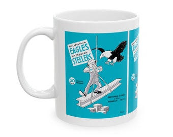 1963 Vintage Philadelphia Eagles - Pittsburgh Steelers Football Program Cover - Ceramic Mug, 11oz
