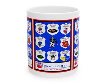 Vintage 1964 American Football League Ceramic Mug, Retro Sports Fan Cup, Gift for Football Enthusiast, Coffee Mug, Tea Cup, Sports