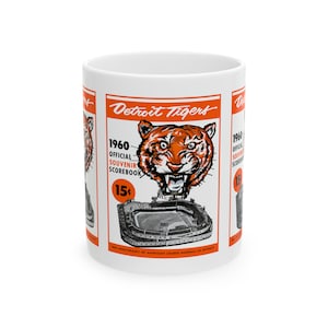 1960 Vintage Detroit Tigers - Tiger Stadium Baseball Program Cover - Ceramic Mug, 11oz