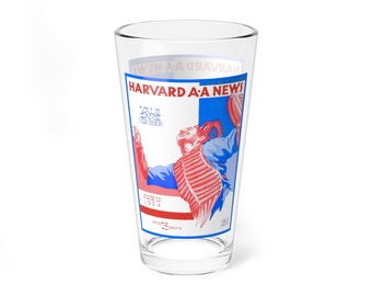 Mixing Glass, 16oz - Vintage 1934 Baseball Harvard Yale Memorabilia, Bartender Gift, Unique Barware, Sports Fan Decor, Game Day Glassware