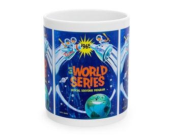 1965 Vintage Los Angeles Dodgers - Minnesota Twins World Series Baseball Program Cover  - Ceramic Mug, 11oz