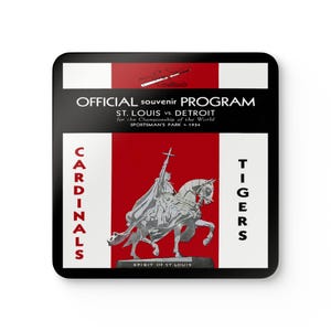 Baseball 1934 World Series Coaster Cardinals Tigers Memorabilia, Sports Coaster, Sports Fan Gift, Baseball Collectibles, Kitchen Decor