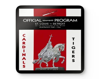 Baseball 1934 World Series Coaster Cardinals Tigers Memorabilia, Sports Coaster, Sports Fan Gift, Baseball Collectibles, Kitchen Decor
