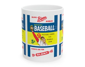 1955 Vintage Bowman's Baseball Card Wrapper - Ceramic Mug, 11oz