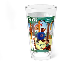 1958 Football Bears vs 49ers Football Mixing Glass, 16oz