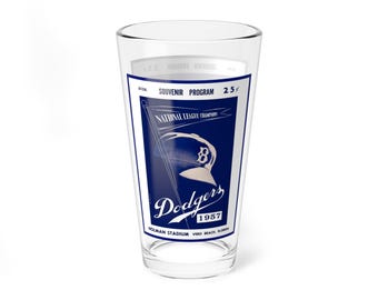 Mixing Glass, Vintage 1957 Baseball Spring Training Brooklyn Dodgers, Sports Memorabilia Gift, 16oz Barware, Cocktail Shaker, Gift for