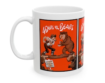 Vintage 1955 Chicago-San Francisco Football Program Ceramic Mug, 11oz - Sports Fan Gift, Coffee Cup, Tea Mug, Retro Sports
