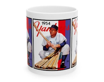 Vintage Baseball Ceramic Mug, 11oz, 15oz - 1954 New York Yankees, Gift for Sports Fans, Baseball Collectible, Baseball Fan Gift, Coffee Mug