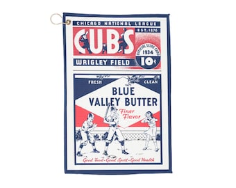 Vintage 1934 Baseball Chicago Cubs Golf Towels - Sports Fan Gift, Chicago Cubs Memorabilia, Golf Accessories, Sports Towel, Golf Gift
