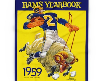 Fleece Blanket, 1959 Rams Football Design - Cozy Throw, Sports Bedding, Decorative Blanket, Gift for Football Fans, Home Decor