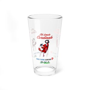 1963 Vintage St Louis Cardinals Baseball Scorecard Cover -  Pint Glass, 16oz