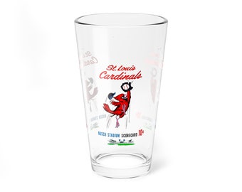 1963 Vintage St Louis Cardinals Baseball Scorecard Cover -  Pint Glass, 16oz