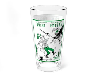 Mixing Glass, Vintage 1958 Football Philadelphia Eagles San Francisco 49ers, Football Pint Glass, Sports Barware, Football Gift