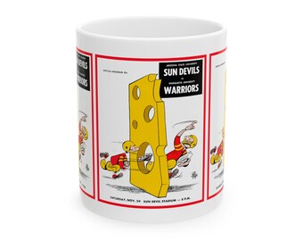 Vintage 1958 Football Arizona State Marquette Ceramic Mug, Sports Fan Gift, Coffee Cup, Tea Mug, Father's Day Gift, Birthday Present