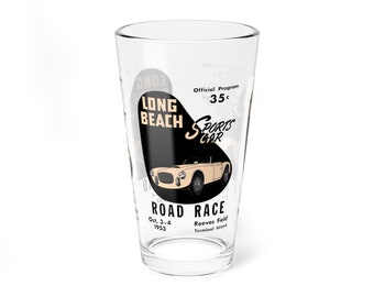 1953 Long Beach Sports Car Road Race Program Cover -  Pint Glass, 16oz