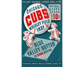 Hand Towel - Vintage 1937 Chicago Cubs Baseball Design, Sports Towel, Bathroom Decor, Gift for Baseball Fans, Retro Home Accessories
