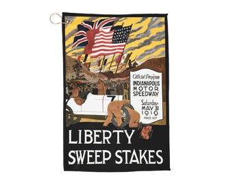 Vintage 1919 Racing Indianapolis 500 Golf Towels - Retro Motorsport Gift, Classic Car Racing Towel, Racing Enthusiast Golf Towel, Vintage