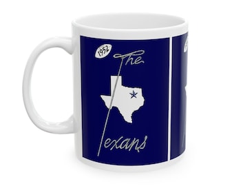 1952 Football Dallas Texans Ceramic Mug, Vintage Sports Fan Gift, Retro Football Coffee Cup, Football Memorabilia Gift, Sports Collectible