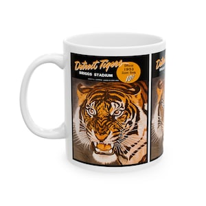 Vintage Detroit Tigers Ceramic Mug, Sports Fan Gift, Baseball Team Memorabilia, 11oz 15oz Cup, 1952 Retro Design