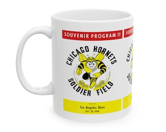 Vintage 1949 Los Angeles Dons Chicago Hornets Football Program Cover Ceramic Mug, 11oz - Retro Sports Fan Gift, Football Memorabilia, Sports