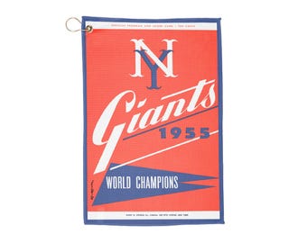 Golf Towel, Vintage 1955 Baseball New York Giants Memorabilia, Sports Fan Gift, Golf Accessory, Father's Day Present, Golfing Towel, Sports