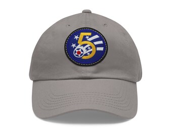 Army Fifty Air Force -  Patch - Dad Hat with Leather Patch (Round)