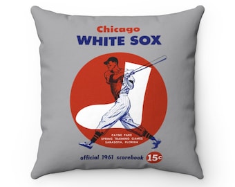 1961 Chicago White Sox Baseball Spring Training Program Cover - Indoor Pillow