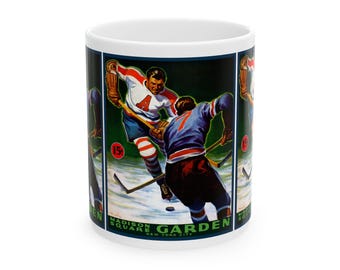 Hockey Ceramic Mug, 1941 - 1942 Brooklyn Americans, Sports Fan Cup, Hockey Lover Gift, Team Tea Cup