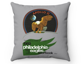 1969 Vintage Philadelphia Eagles Football Yearbook Cover - Indoor Pillow