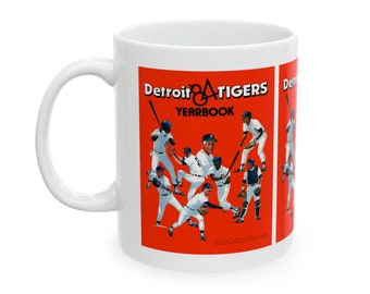 1984 Vintage Detroit Tigers Baseball Yearbook Cover - Ceramic Mug, 11oz