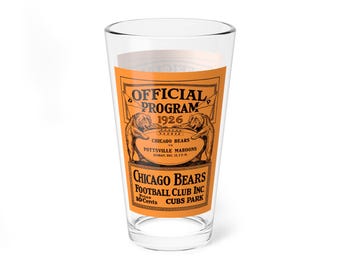 Glassware, 1926 Football Chicago Bears Pottsville Maroons Mixing Glass - Perfect for Sports Fans, Football Enthusiasts, Game Day Parties