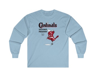 1950 Vintage Fresno Cardinals Baseball Program Cover - California League - Ultra Cotton Long Sleeve Tee