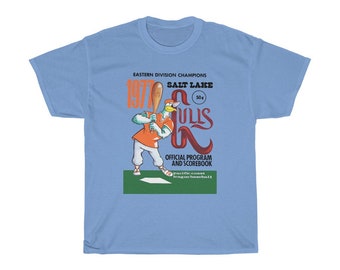 1977 Vintage Salt Lake Gulls Baseball Program Cover - Heavy Cotton Tee