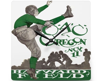1927 Vintage Oregon State Beavers- University of Oregon Ducks Football Program Cover - Acrylic Wall Clock
