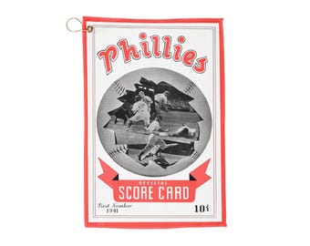 Golf Towels - 1941 Baseball Philadelphia Vintage Sports Fan Gift, Golfer Gift, Golf Accessories, Sports Memorabilia, Golf Towel Set