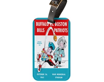 1963 Football Buffalo-Boston Luggage Tag | Vintage Sports Travel Identifier