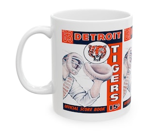 1963 Vintage Detroit Tigers Baseball Scorebook Cover - Ceramic Mug, 11oz