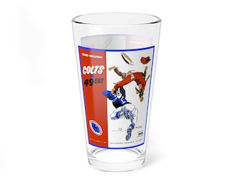 Mixing Glass, 16oz - 1959 Football San Francisco 49ers - Baltimore Colts, Football Fan Gift, Sports Barware, Football Memorabilia, Game Day
