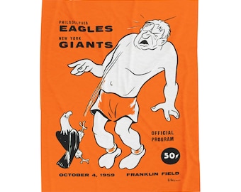Plush Blanket, Vintage 1959 Philadelphia Eagles New York Giants Football Design - Gift for Football Fans,  Football Blanket, Sports Bedding