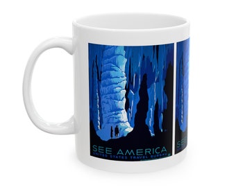Vintage WPA Poster - See America - US Travel Bureau - Ceramic Mug, 11oz