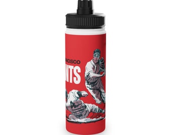1961 Vintage San Francisco Giants Baseball Scorecard Cover   - Stainless Steel Water Bottle, Sports Lid