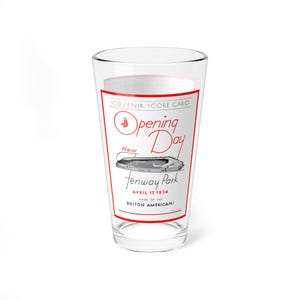 Mixing Glass, 16oz - 1934 Baseball Boston Red Sox, Boston Americans Opening Day, Gift for Baseball Fans, Sports Drinkware, Collectible