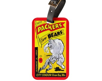1955 Football Chicago vs Green Bay Luggage Tag