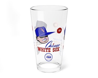 1955 Vintage White Sox Baseball Scorecard Cover -  Pint Glass, 16oz