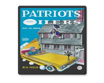1960 Vintage Boston Patriots - Houston Oilers Football Program Cover - Soapstone Coaster Set (4)