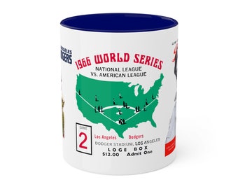 Vintage Los Angeles Mug, Colorful Baseball Cup, 11oz Coffee Mug, Sports Fan Gift