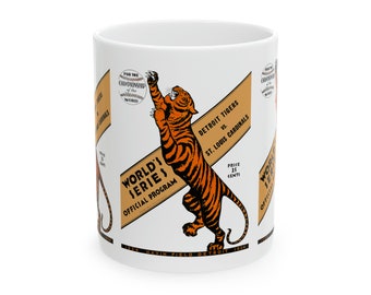 1934 Vintage Detroit Tigers - St. Louis Cardinals Baseball World Series Program Cover - Ceramic Mug, 11oz