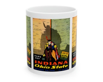 1936 Vintage Indiana - Ohio State Football Program Cover - Ceramic Mug, 11oz